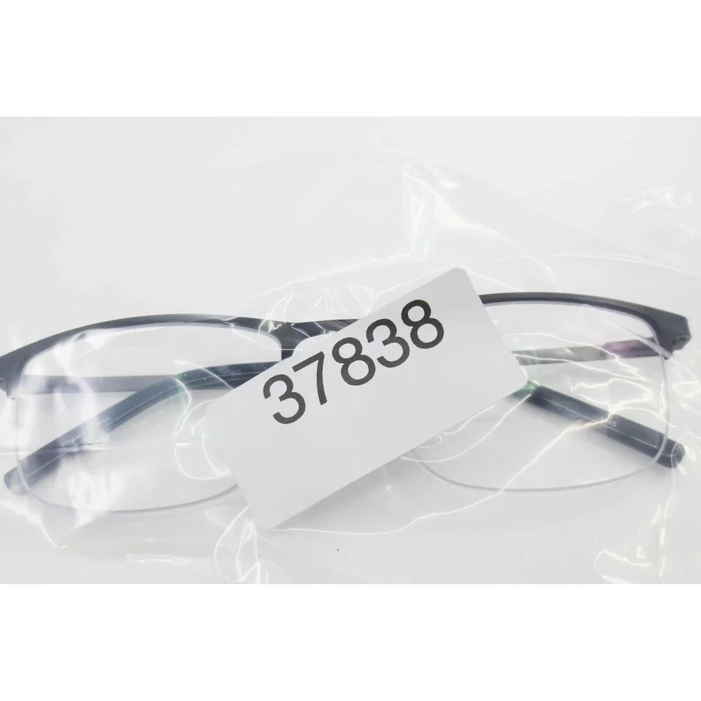 Robert Mitchel RM 202124 BK Black Gunmetal Semi Rimless Rectangular Eyeglasses